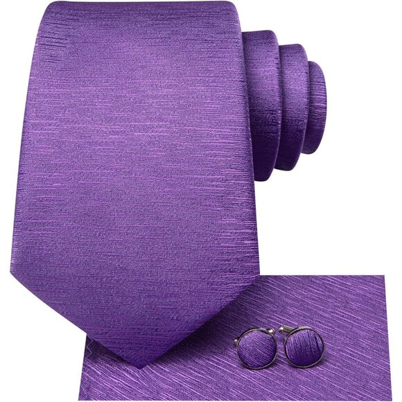 Sophisticated Purple Silk Tie with Textured Pattern - Picture 2 of 7